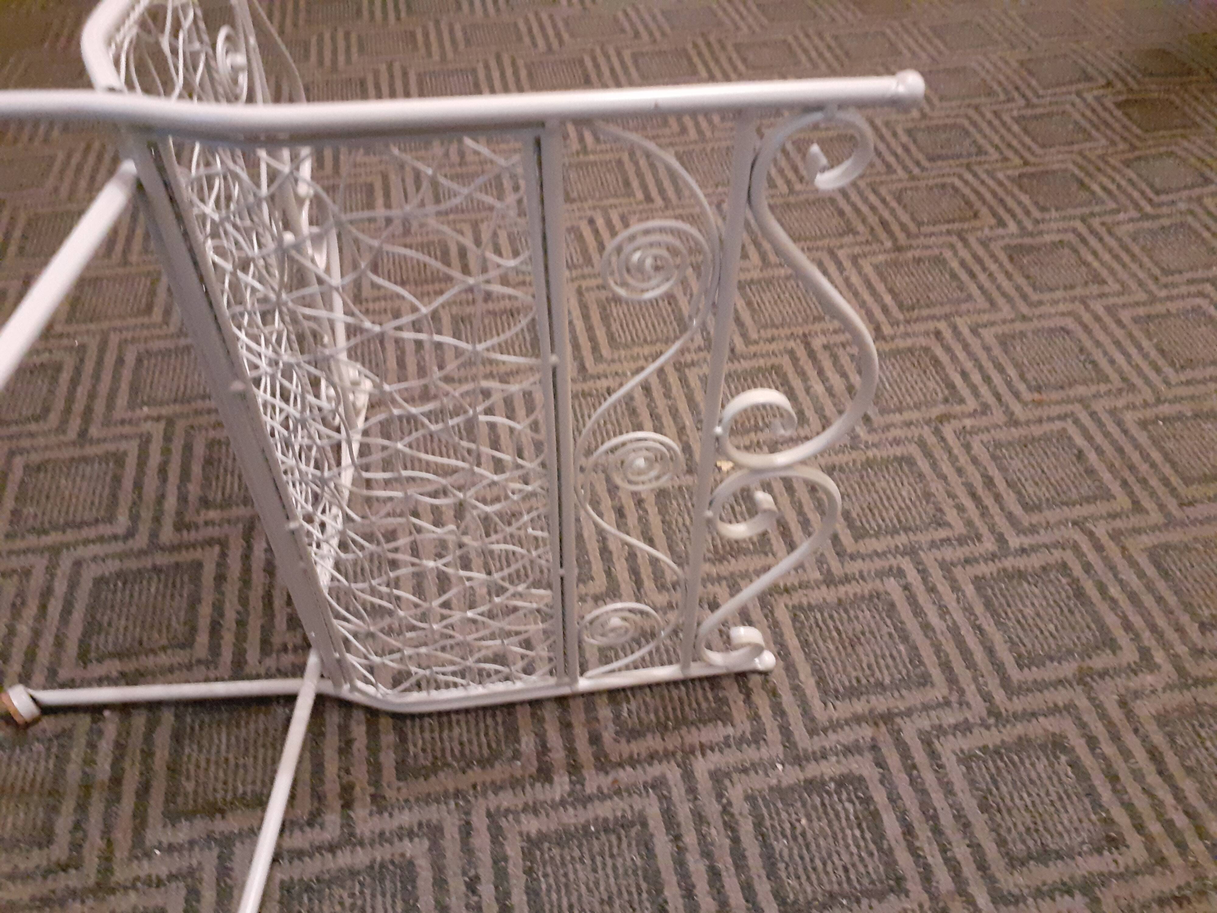 Metal magazine rack, Vintage forged iron magazine rack, folding ornament magazine rack