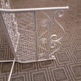 Metal magazine rack, Vintage forged iron magazine rack, folding ornament magazine rack