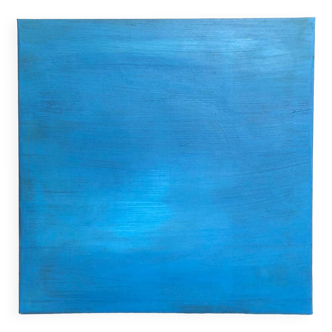 Tableau Huile Bleu Abstrait Monochrome