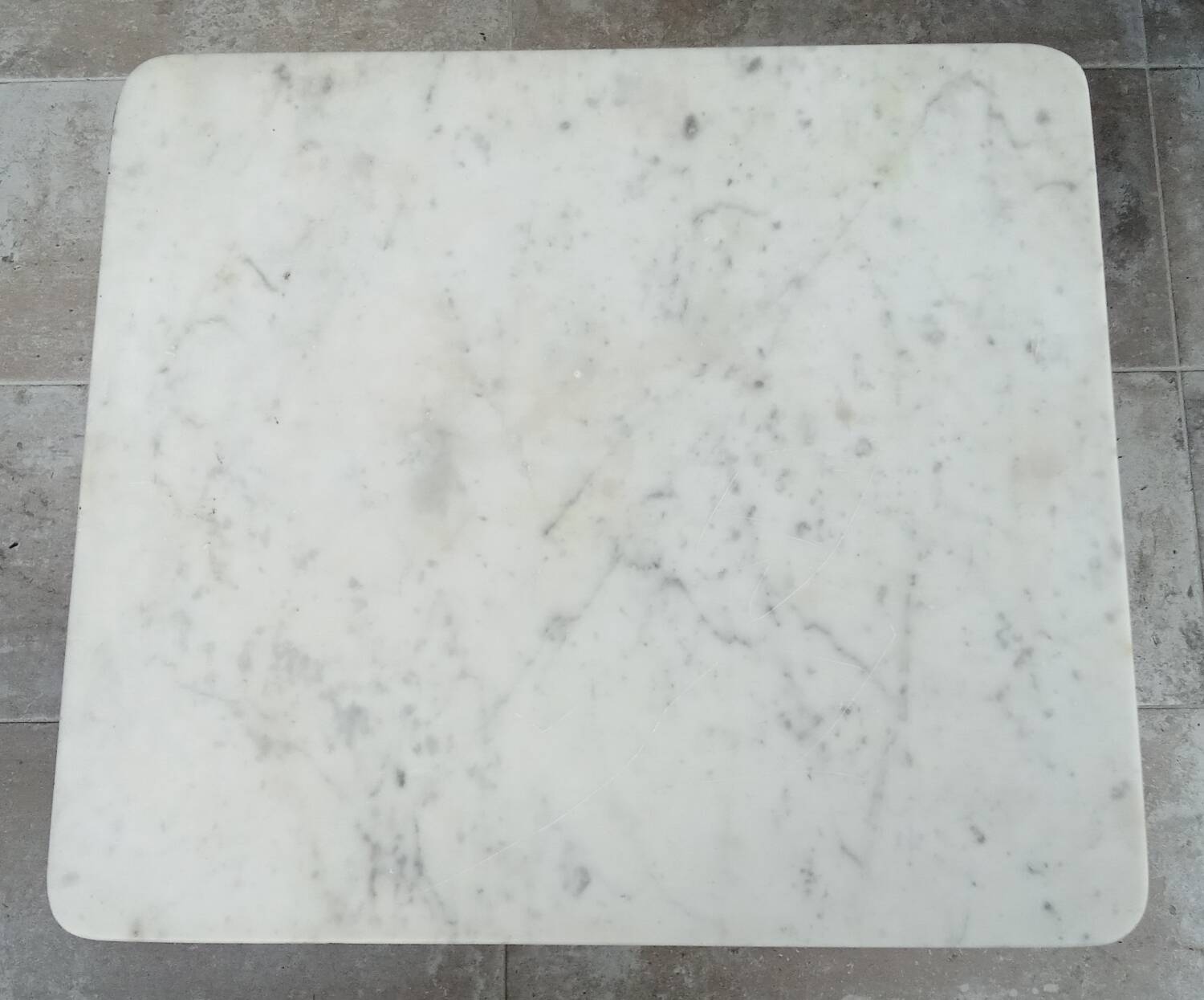 Old small marble and wood side table