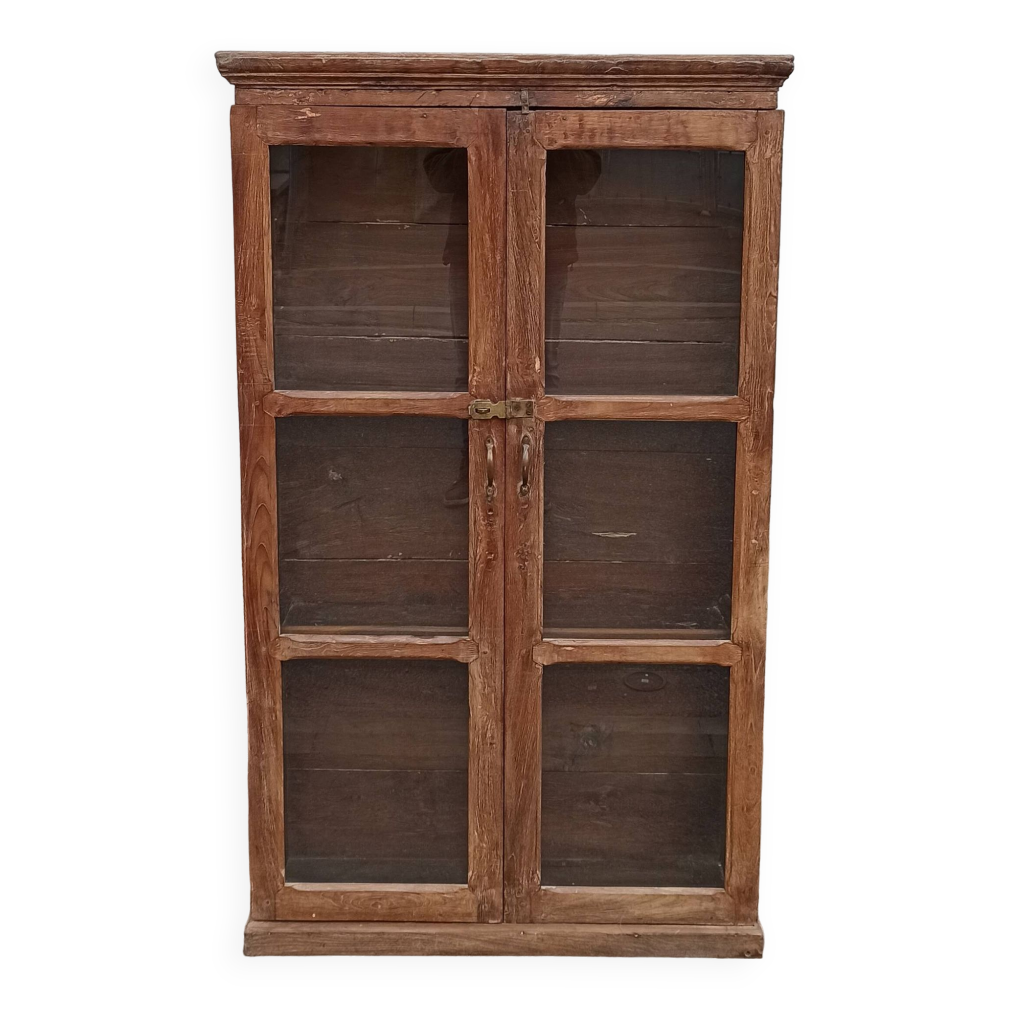 Antique wooden glass cabinet