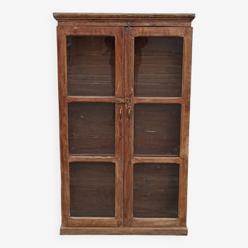 Old wooden glass cabinet