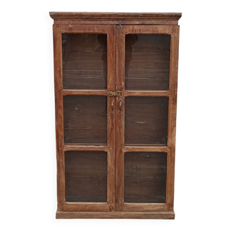 Antique wooden glass cabinet