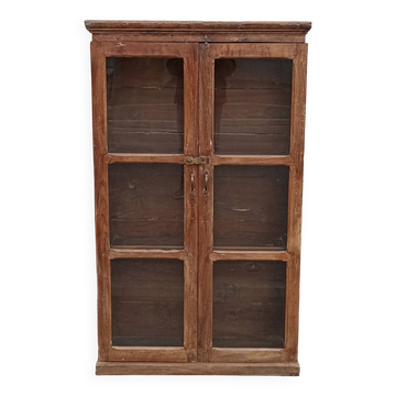 Antique wooden glass cabinet