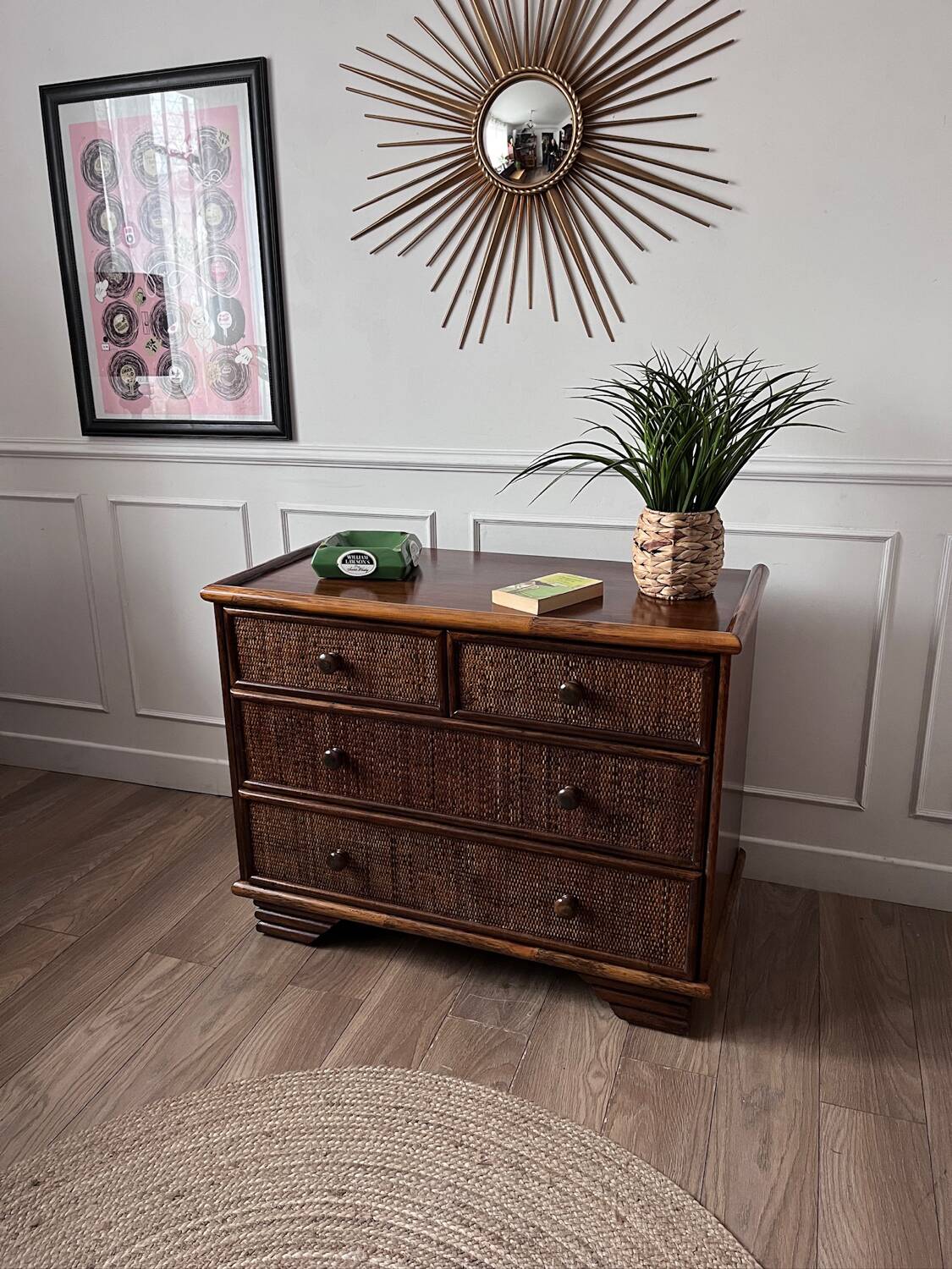 Commode en rotin