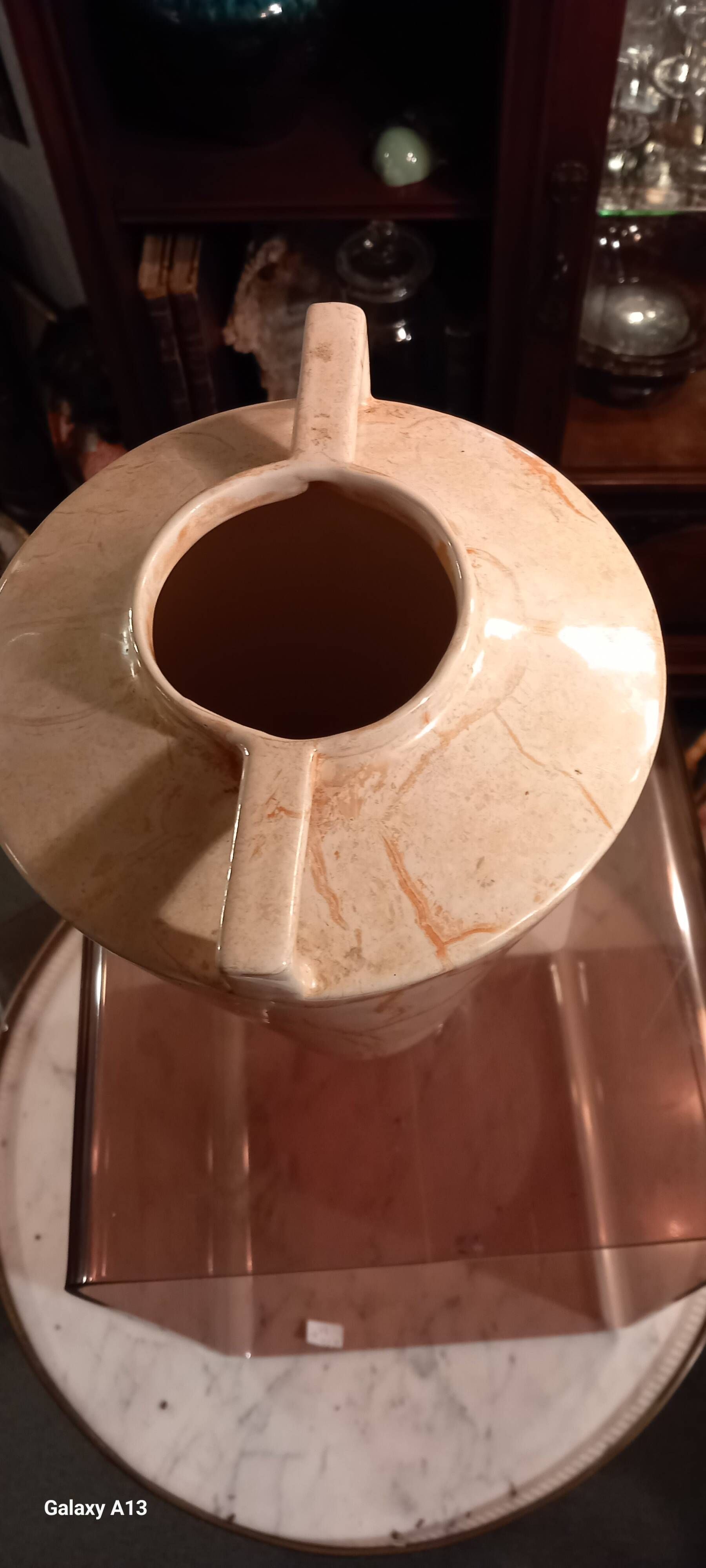 Ceramic vase art deco style - vintage - orange