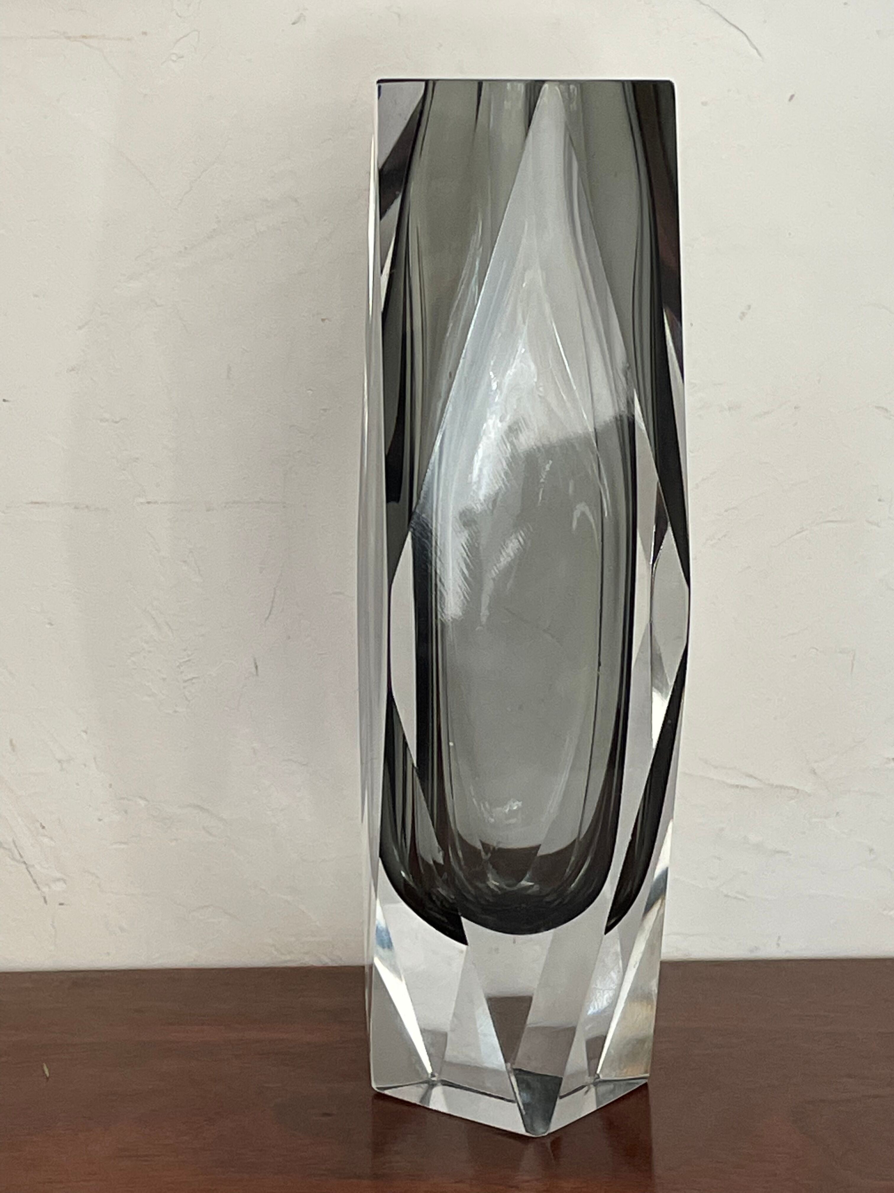 Vase Murano glass Sommerso vintage 27cm