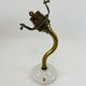 Antique wall lamp with swan neck + pleated green tulip - Art Deco