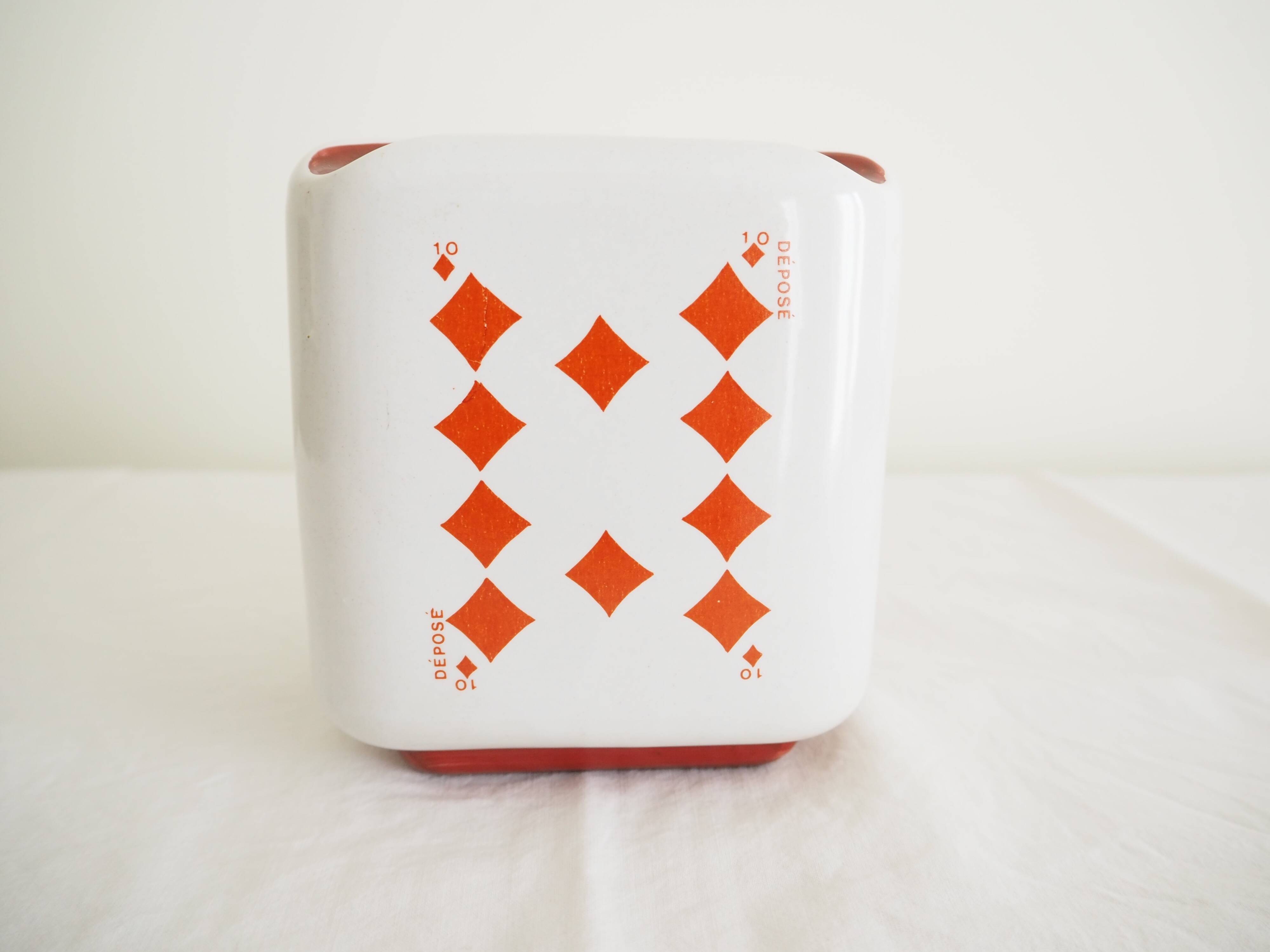 Cendrier cube en céramique Napoléon Aigle Rouge – Cendrier publicitaire