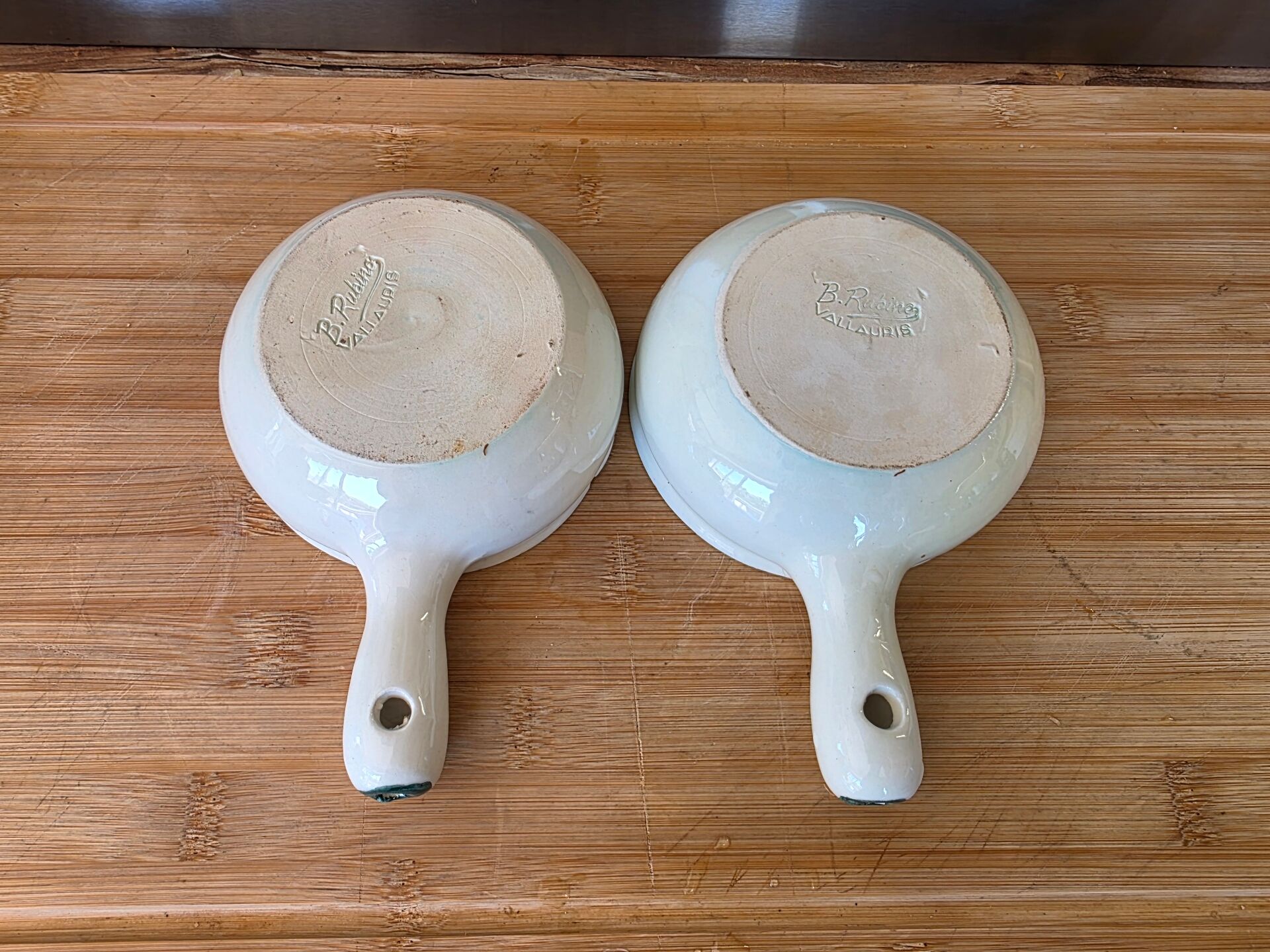 Duo de coupelles ramequin poisson Vallauris vintage Rubino