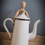 White enamelled coffee maker