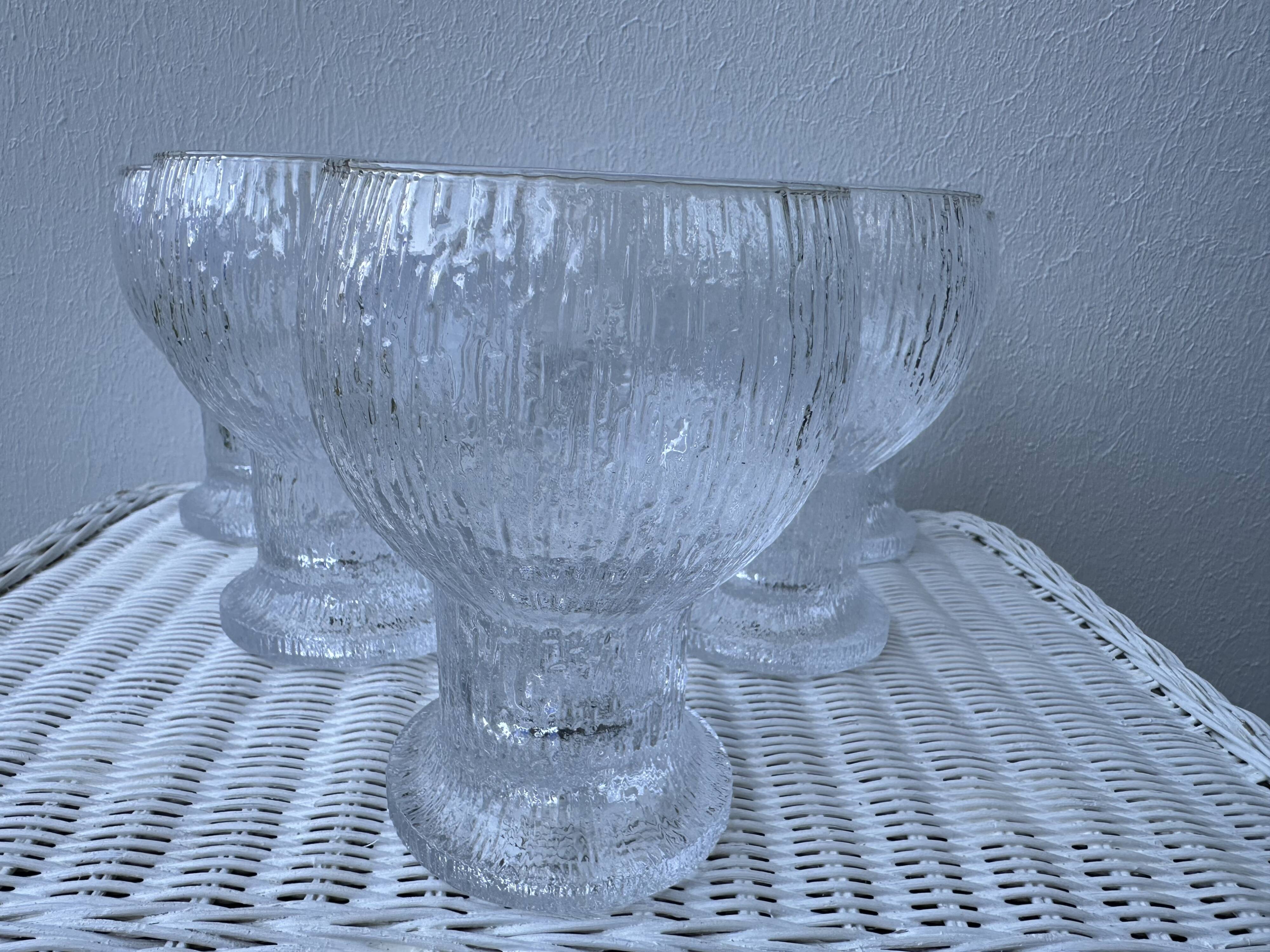 6 Finnish crystal glasses Timo Sarpaneva Kekkerit Ölkky Littala