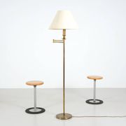 1980s patinated brass reading lamp