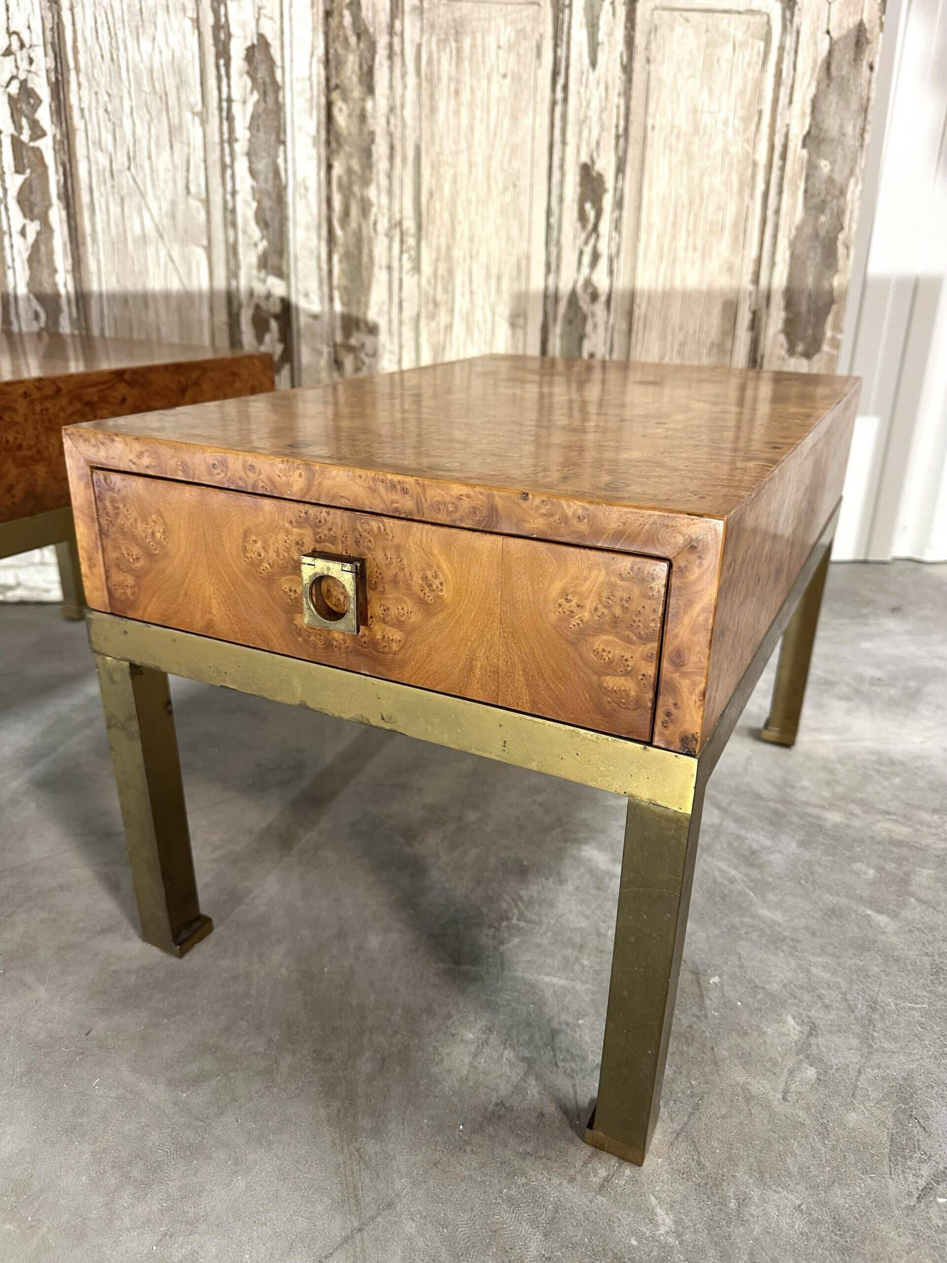 Pair of bedside tables serving as end tables by Guy Lefèvre for Maison JANSEN 1970s