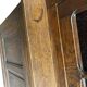 XL vintage display cabinet in wood, very tall, with embossed glass.