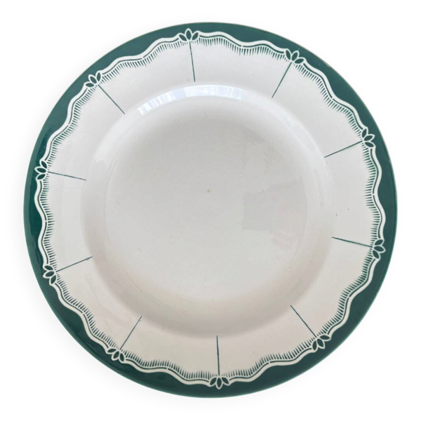 Plat rond Digoin Sarreguemines Pascal vert – assiette de service vinta