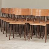 Lot de 35 chaises d'école tchèque Kovona style bistrot des