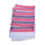 6 towels in Basque cotton patterns pink and indigo blue vintage