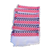 6 serviettes en coton basque motifs rose et bleu indigo vintage