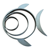 Dessous de plat poisson chromé 1970 space age