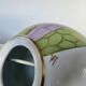Ceramic ball lamp, with floral decoration, 70s, signed