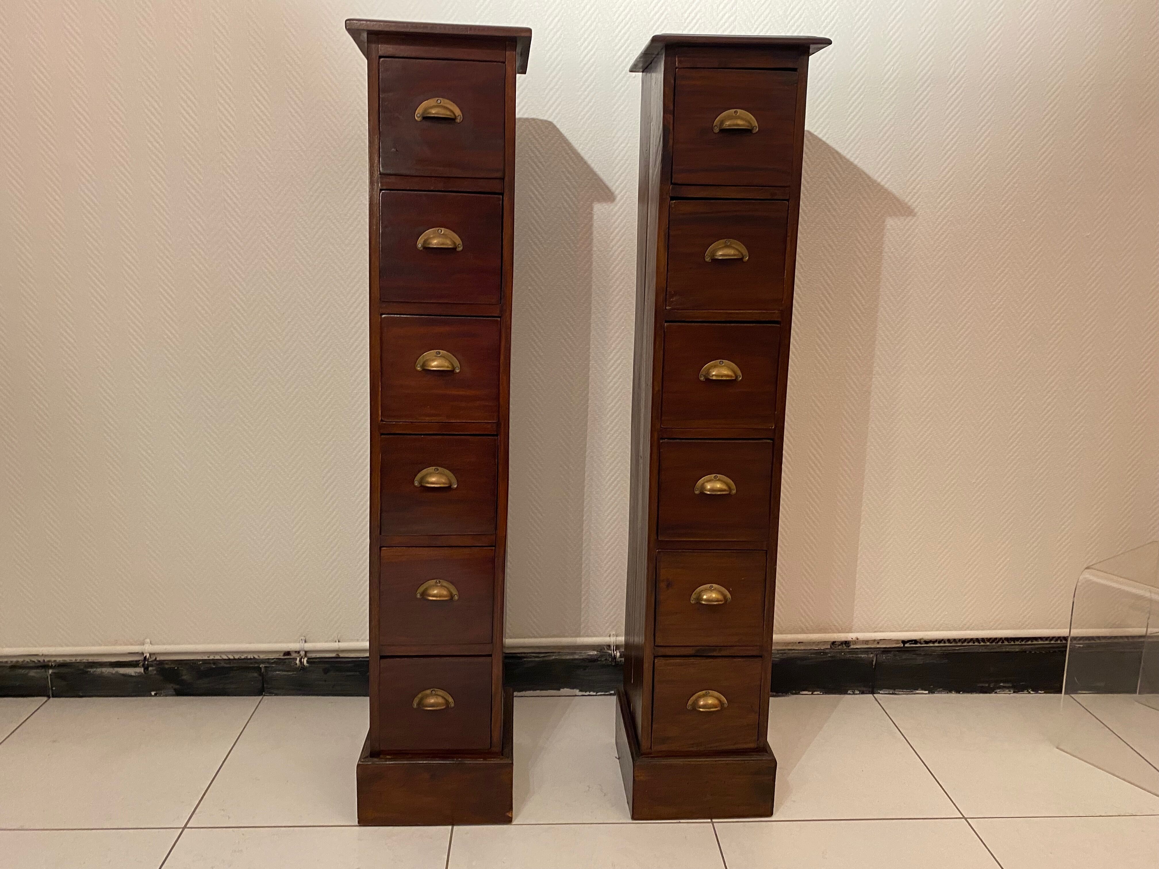 Pair of industrial furniture column 1950