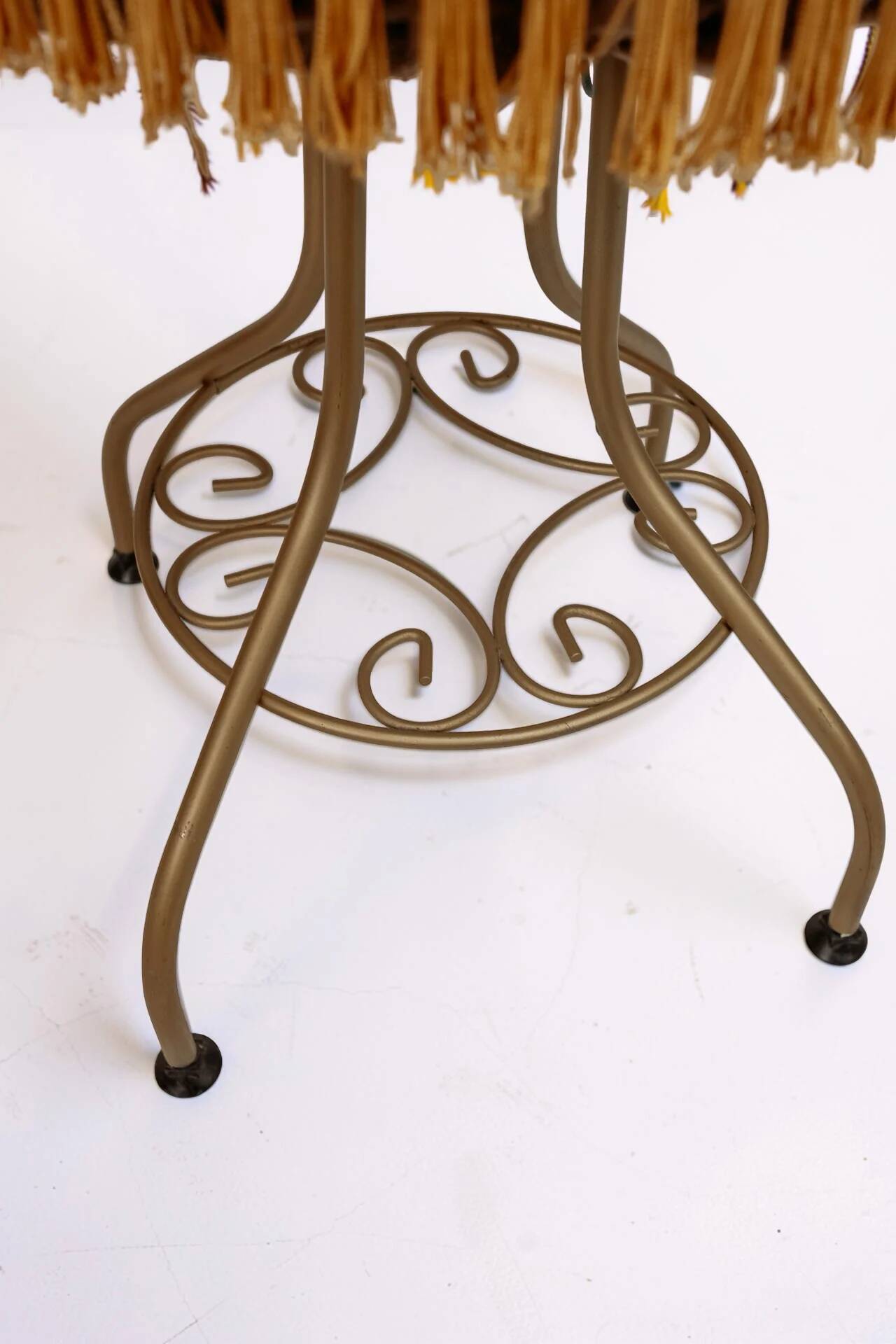 Coiffeuse vanity vintage en laiton avec tabouret