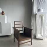Large fauteuil en bois à dossier inclinable réglable