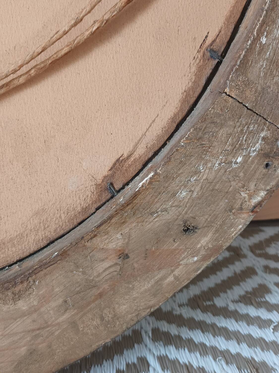 Antique oval gilded stucco mirror