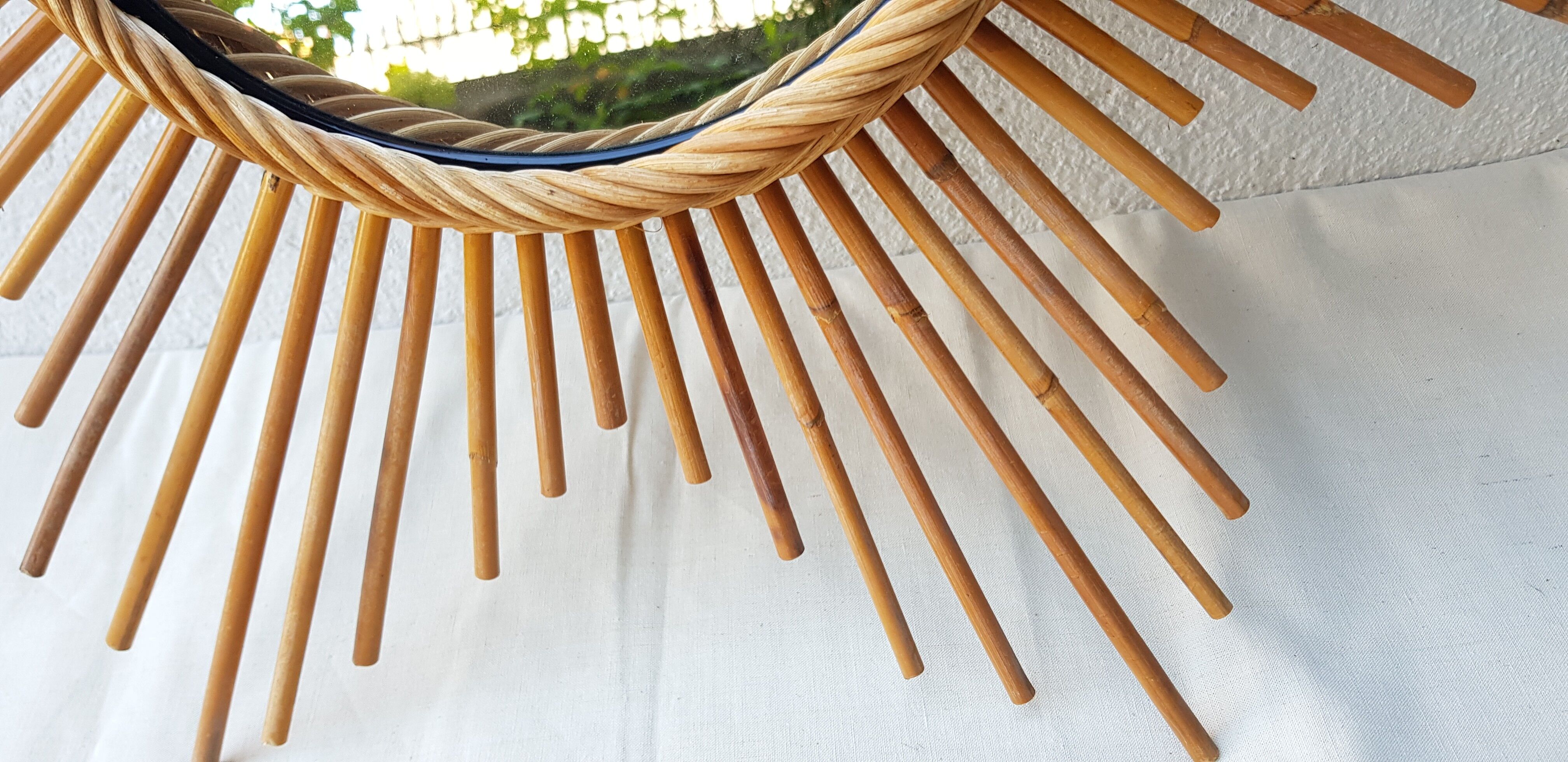 Rattan sun mirror 60 - 66x66xm