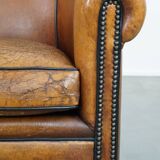 Sheep leather club chair with patina