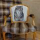 Armchair Louis XV head of wolf
