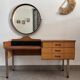 Coiffeuse scandinave vintage en teck, années 60