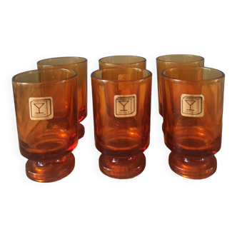 6 Verres Ambre Vemam