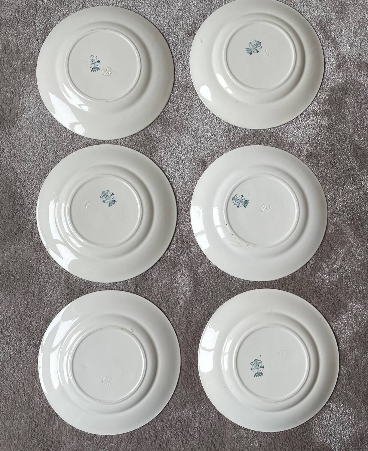 6 Longwy Ironstone Flat Plates, Richelieu Pattern