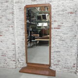 Standing art deco mirror in mahogany frame