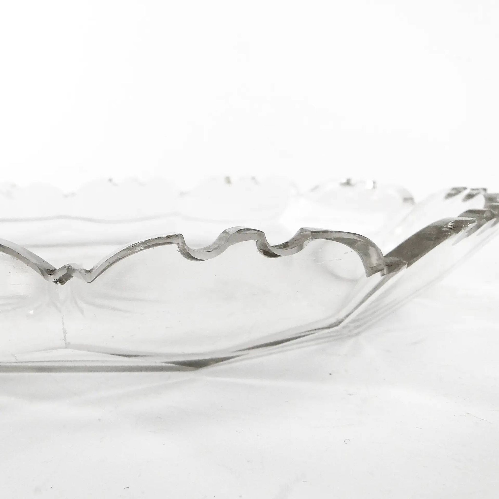 Biedermeier dish, transparent crystal, Czech Republic, 19th century