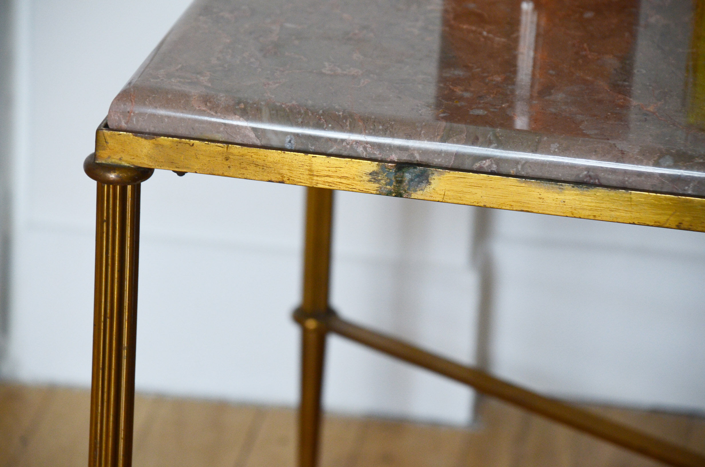 Brass marble coffee table 60s