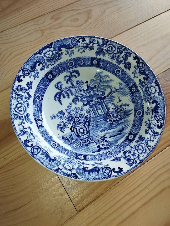 Blue Chinese Plate Creil & Montereau LM & Cie – Opaque Porcelain | Model R