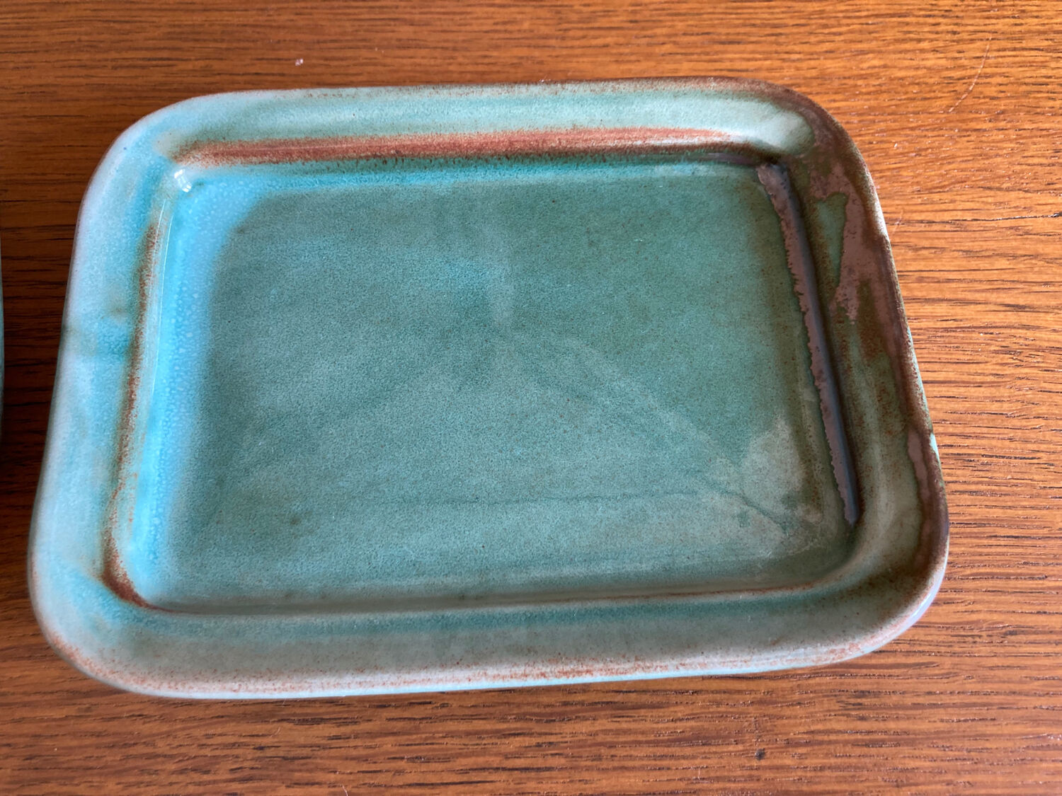 Glazed terracotta butter dish