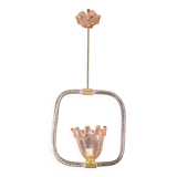 Charming Pink and Trasparent Murano Glass Chandelier by Barovier e Toso