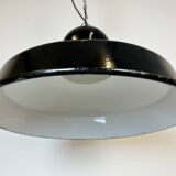 Industrial Black Enamel Factory Pendant Lamp, 1960s