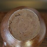 Vintage stoneware carafe pitcher with glazed interior