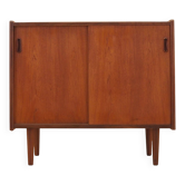 Danish Teak Cabinet with Sliding Doors, 1970s