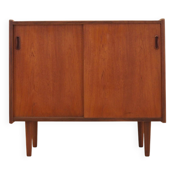 Cabinet en teck danois avec portes coulissantes, années 1970