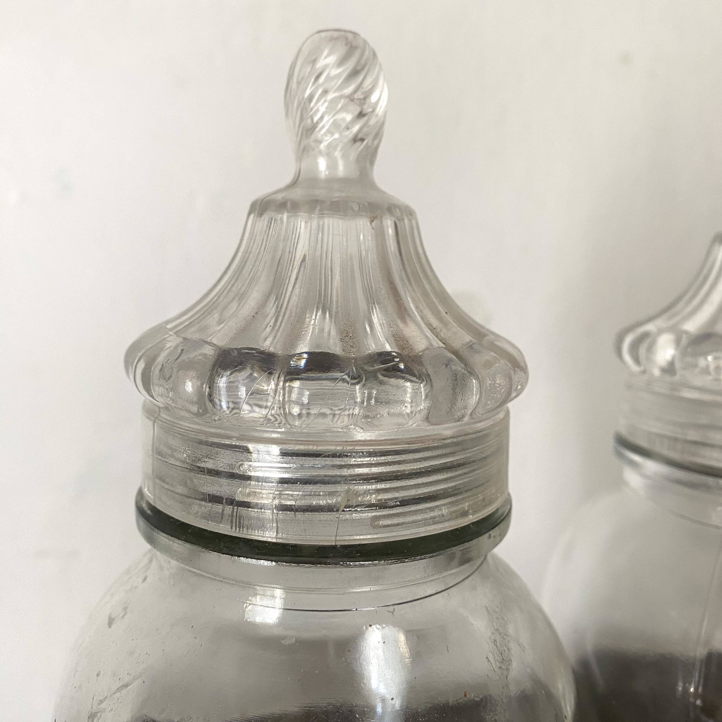 Bonbonnière en verre , bocal en verre avec couvercle