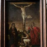 Christ on the cross, oil on copper, 17th century