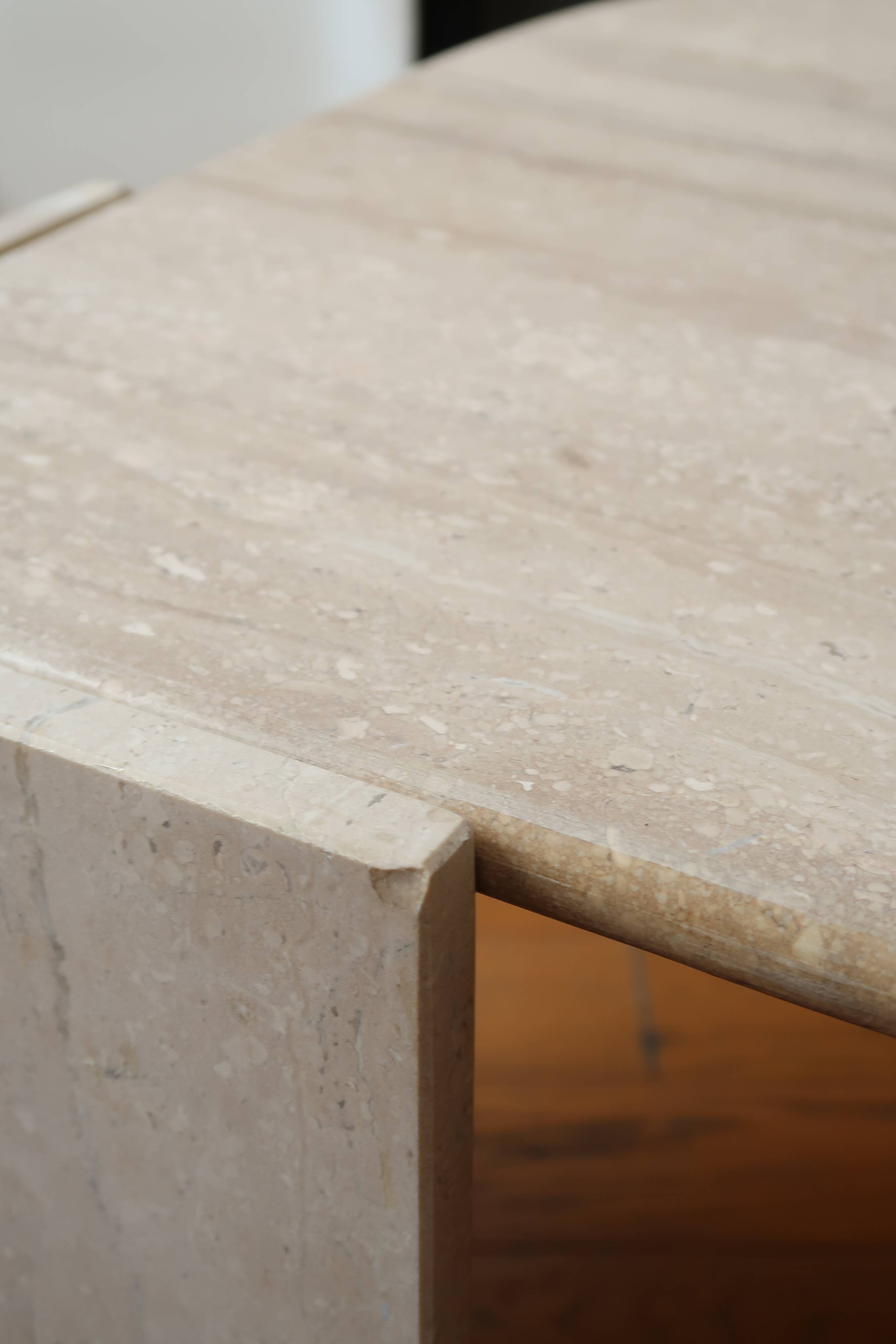 Travertine coffee table Roche Bobois