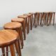 Vintage French wooden barstools 1970