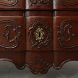 French 18th Century hand crafted oak chest of drawers in Louis XV style